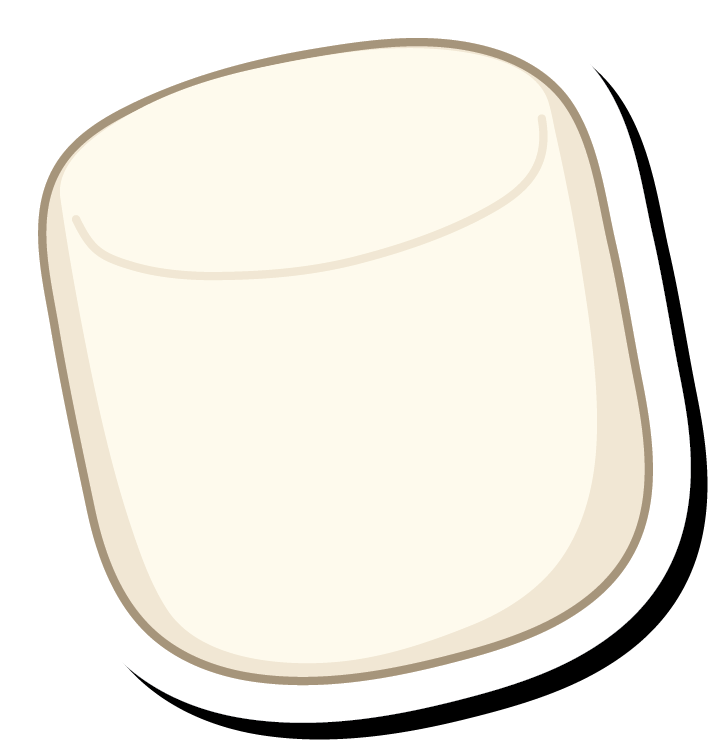 Marshmallow — close to 2 inches